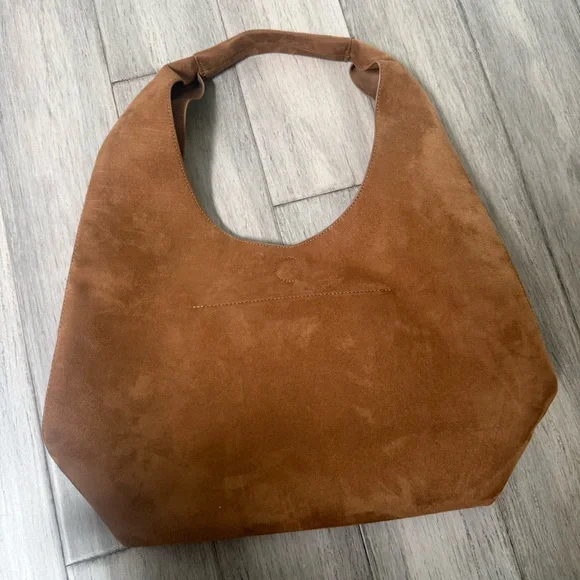 Abercrombie & Fitch Vegan Suede Hobo Tote Bag Purse - Picture 2 of 4